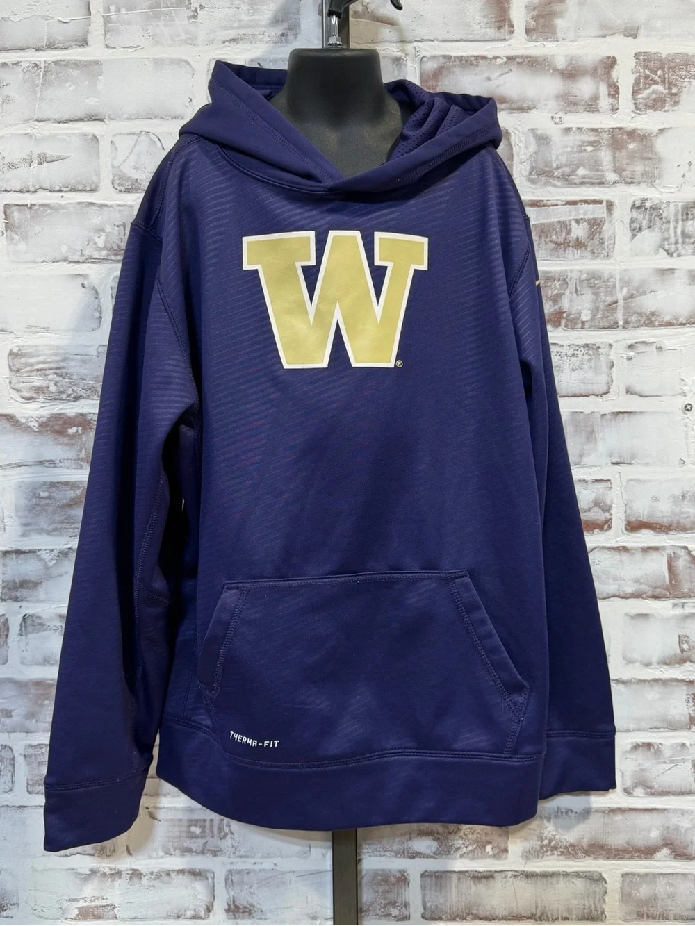 Nike Navy Crewneck Hoodie with Gold 'W' Graphic